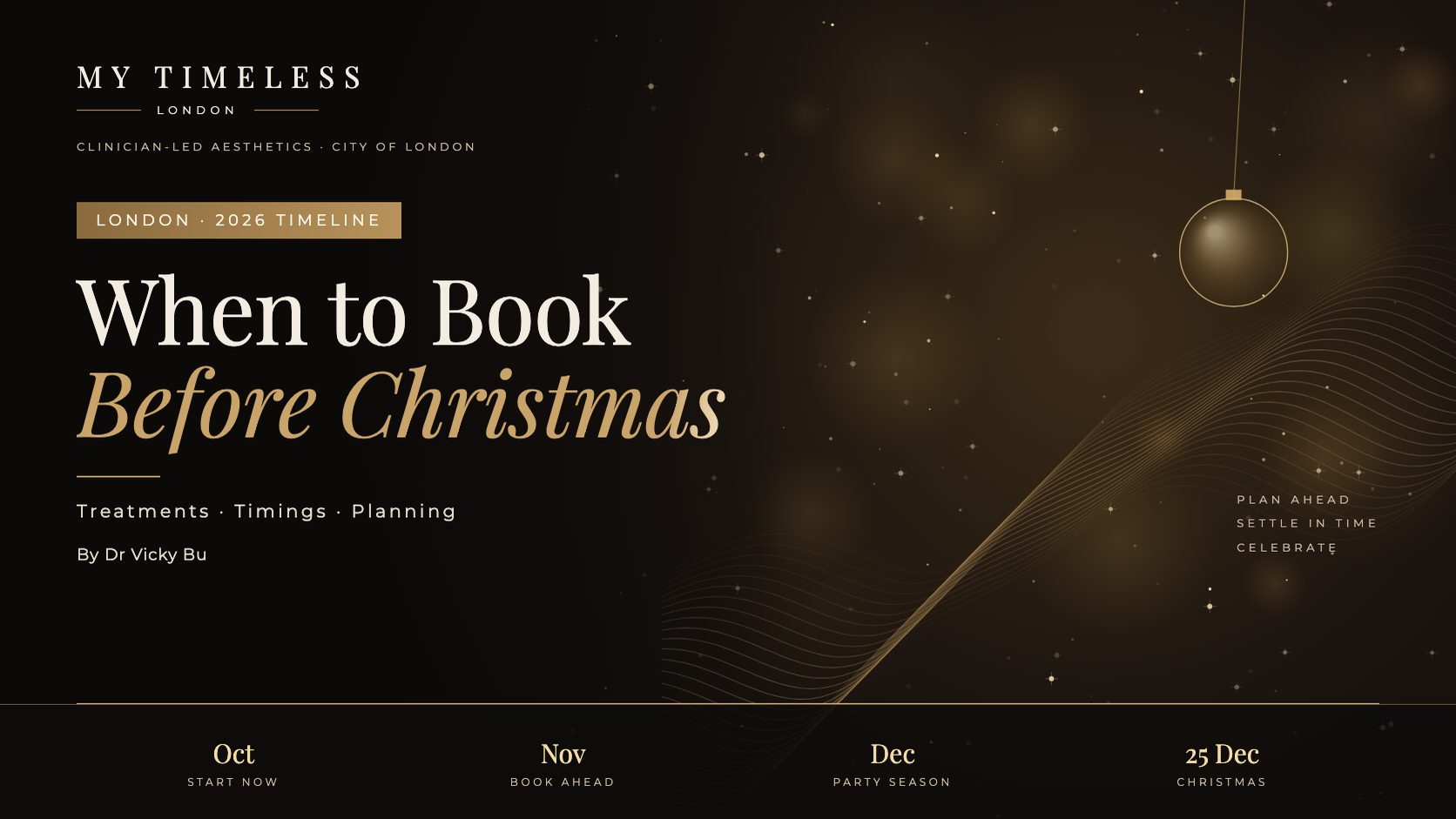 When to book aesthetic treatments before Christmas 2026 – London timeline guide by Dr Vicky Bu, My Timeless London