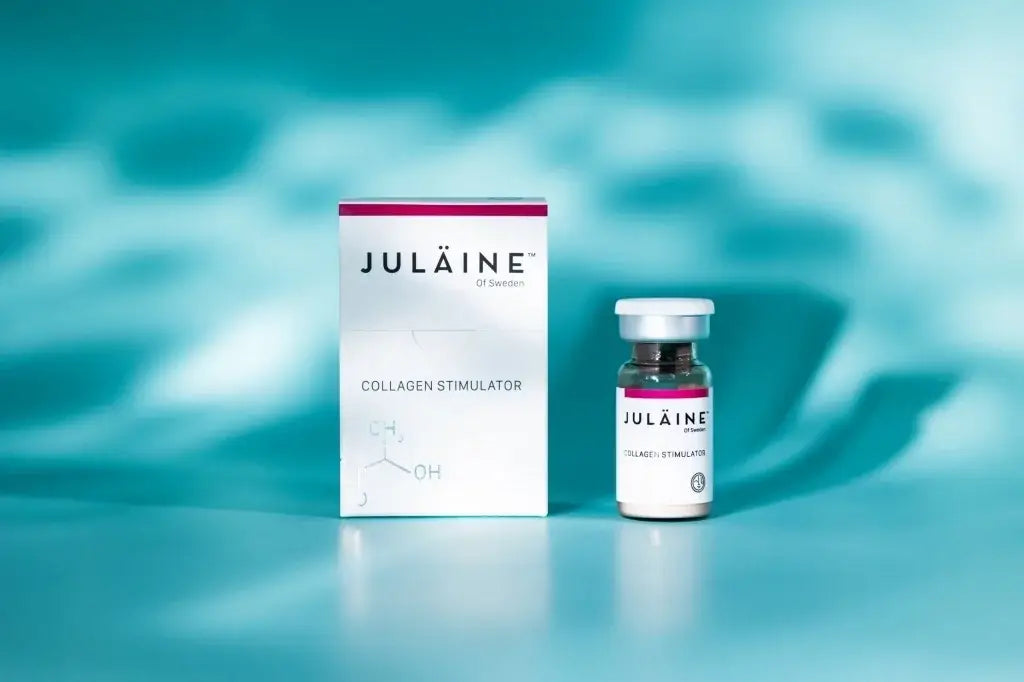 JULÄINE™ 童颜针（PLLA 胶原刺激剂）包装盒与产品瓶，My Timeless 伦敦
