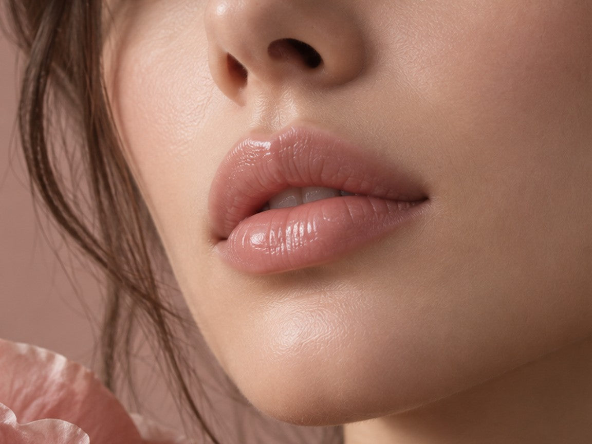 Close-up of natural-looking lips